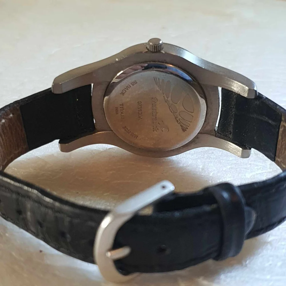 🦋10/$20🦋 Fastrack #9731sda Silver/Black Leather Women's Watch